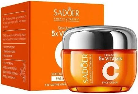 SADOER Skin Active 5 x 1 Vitamin C Whitening Brightening Face Cream 50 g